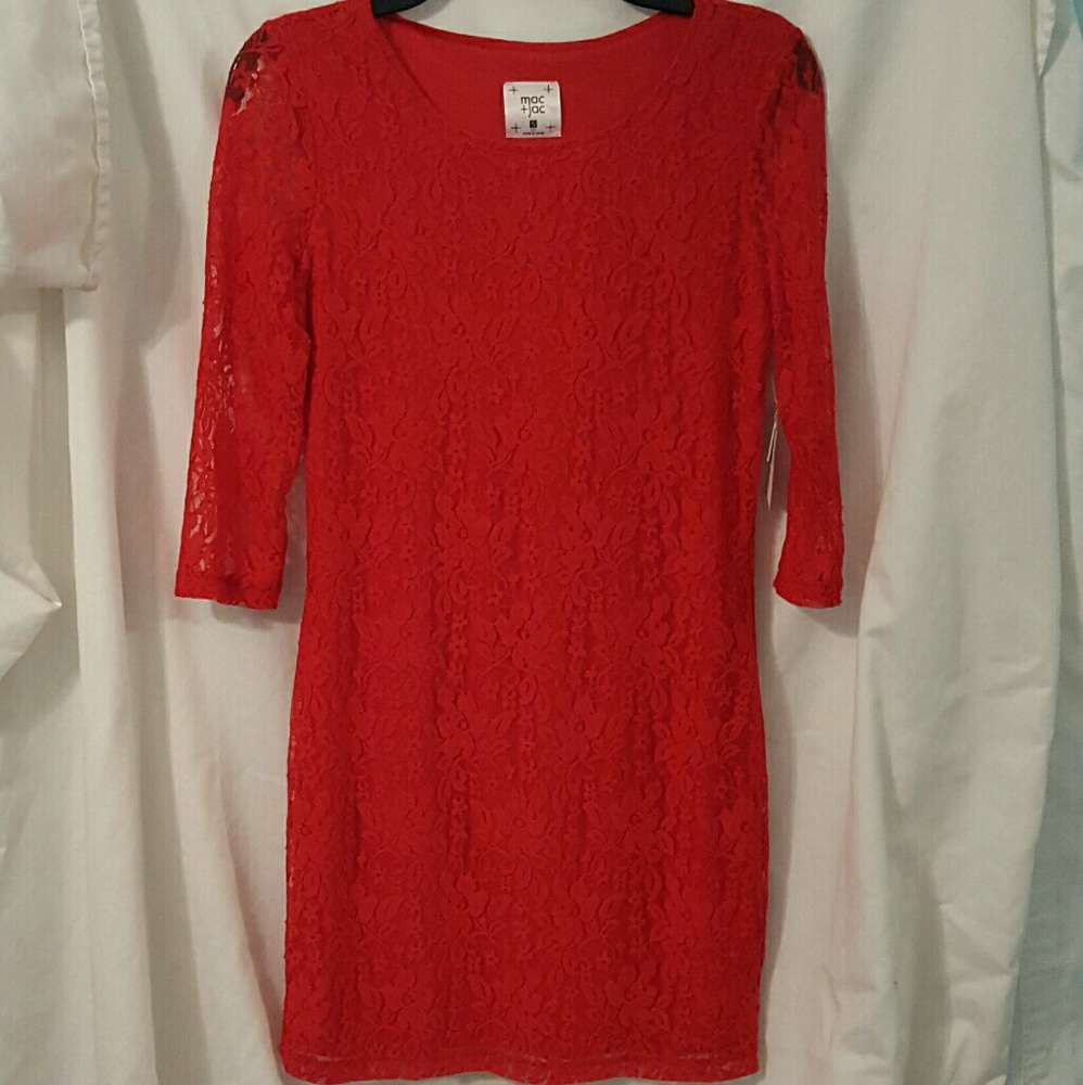 Red lace dress